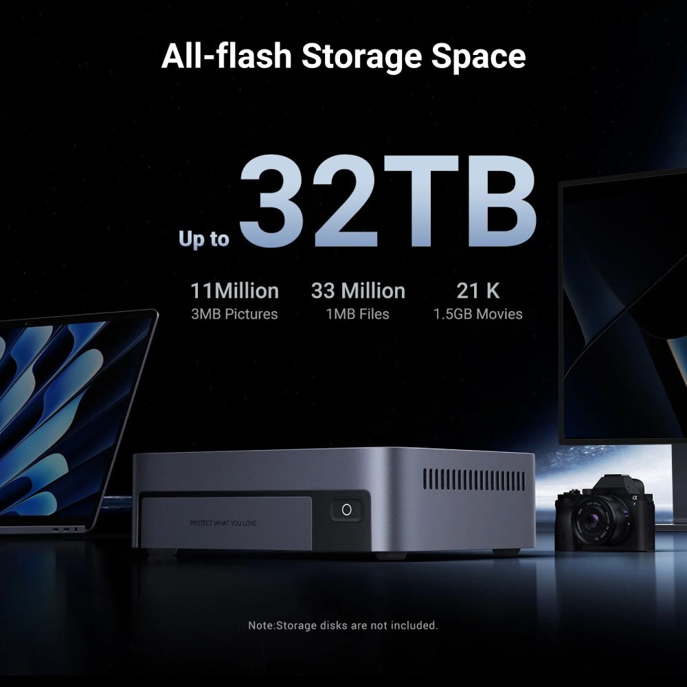 อุปกรณ์จัดเก็บข้อมูลบนเครือข่าย UGREEN NAS DXP480T Plus Network Attached Storage Diskless