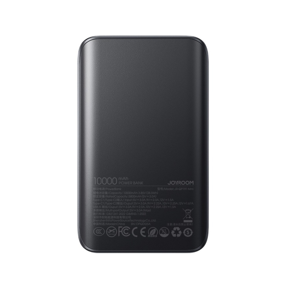 พาวเวอร์แบงค์ JOYROOM 10,000mAh Star Series Mini 22.5W JR-QP191mini Black (CCC)