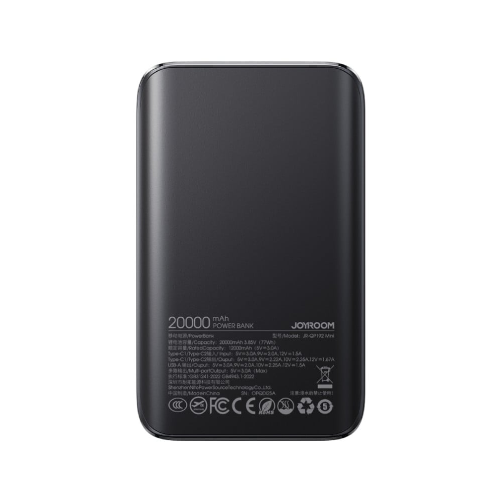 พาวเวอร์แบงค์ JOYROOM 20,000 mAh Star Series Mini 22.5W JR-QP192mini Black (CCC)