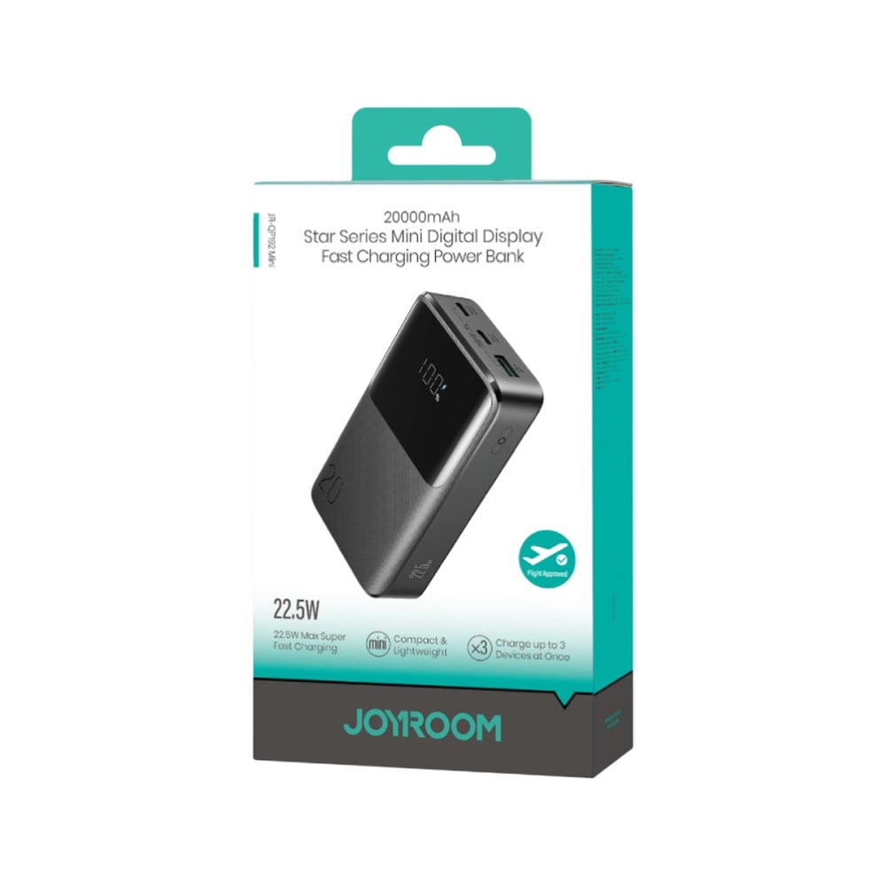 พาวเวอร์แบงค์ JOYROOM 20,000 mAh Star Series Mini 22.5W JR-QP192mini Black (CCC)