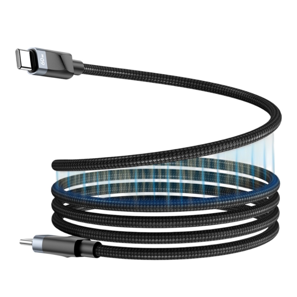 สายชาร์จ ALPHA.X USB-C to USB-C Magnetic Cable 60W 1M. Black (ALU-CC14)