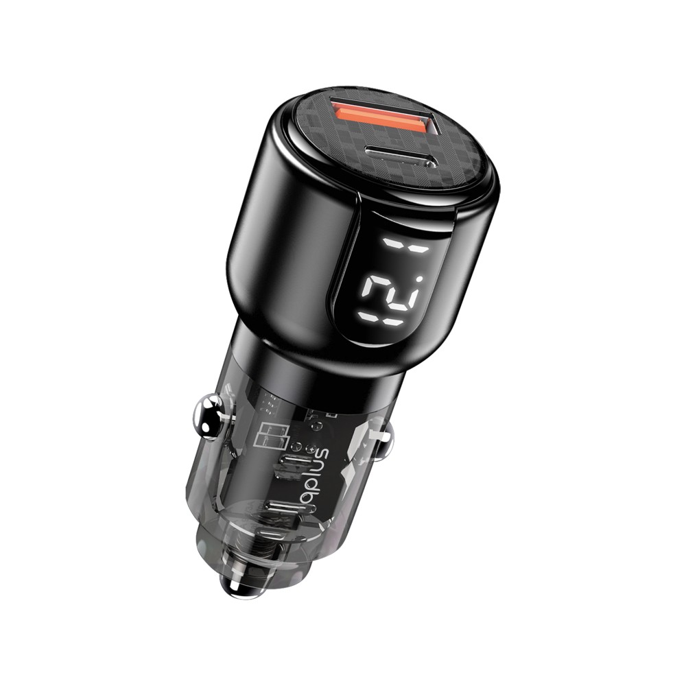 ที่ชาร์จแบตในรถ QPLUS Car Charger 1 USB-A / 1 USB-C (PD45W) Black