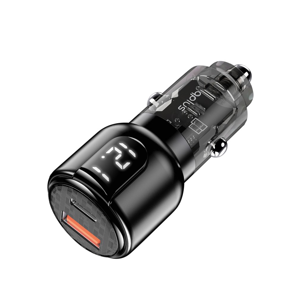 ที่ชาร์จแบตในรถ QPLUS Car Charger 1 USB-A / 1 USB-C (PD45W) Black