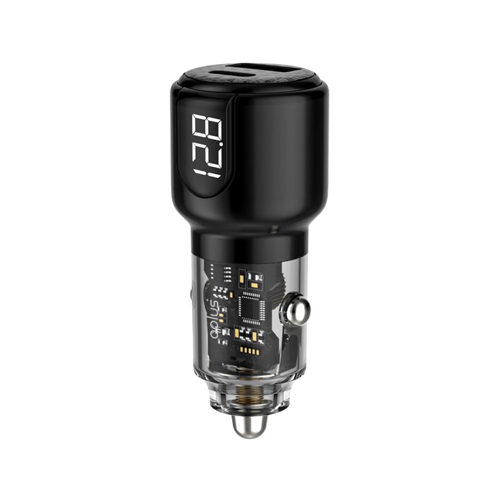 ที่ชาร์จแบตในรถ QPLUS Car Charger 1 USB-A / 1 USB-C (PD45W) Black