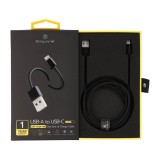 สายชาร์จ TITANV USB-A to USB-C 3A 1.5M. Knitting Black (TI-C09)
