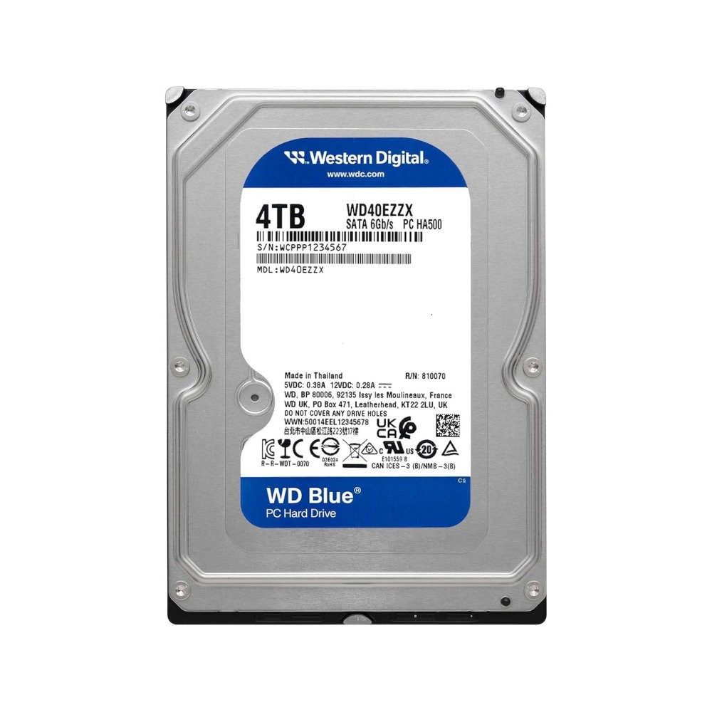 ฮาร์ดดิสก์ WD Blue 4TB 5400rpm 128MB HDD SATA III (WD40EZZX) - 3Year