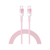 สายชาร์จ FOX USB-C to USB-C 60W Smooth Touch Silicone 2M (WI-C063) Pink