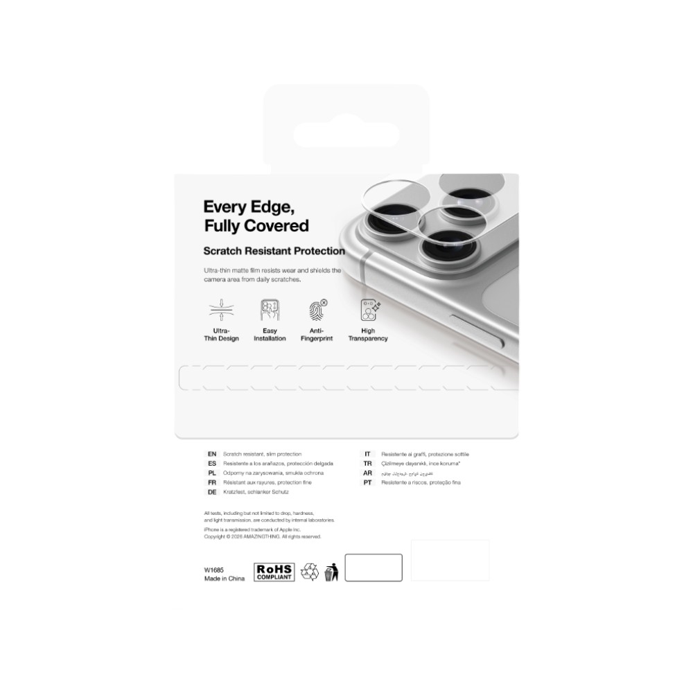 ฟิล์มกันรอยฐานกล้อง AMAZINGthing iPhone 17 Pro Max Camera Lens Module Protector Clear Matte