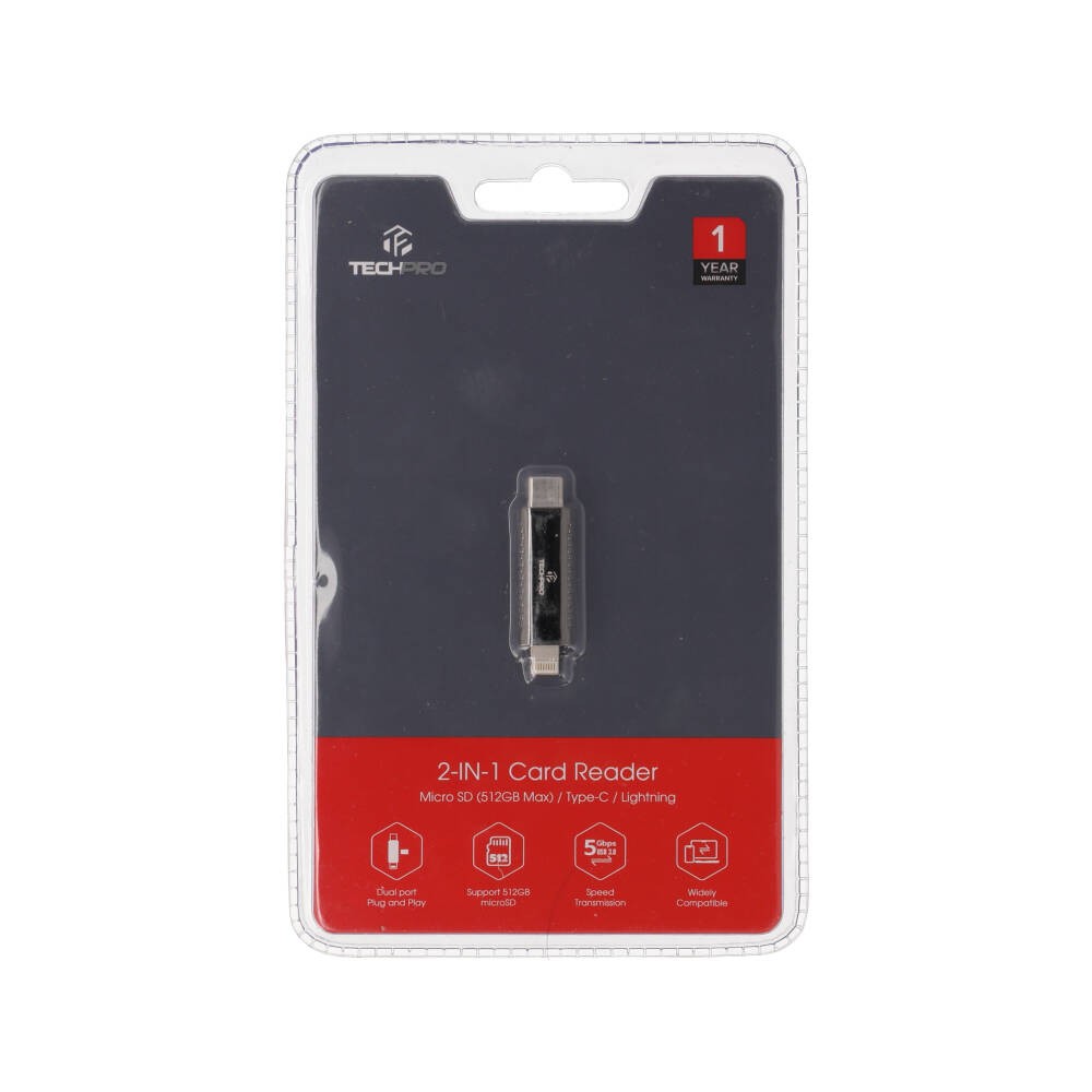 การ์ดรีดเดอร์ TECHPRO Vortex Mini Type C to TF Memory Adapter 3.0 Gunmetel Gray
