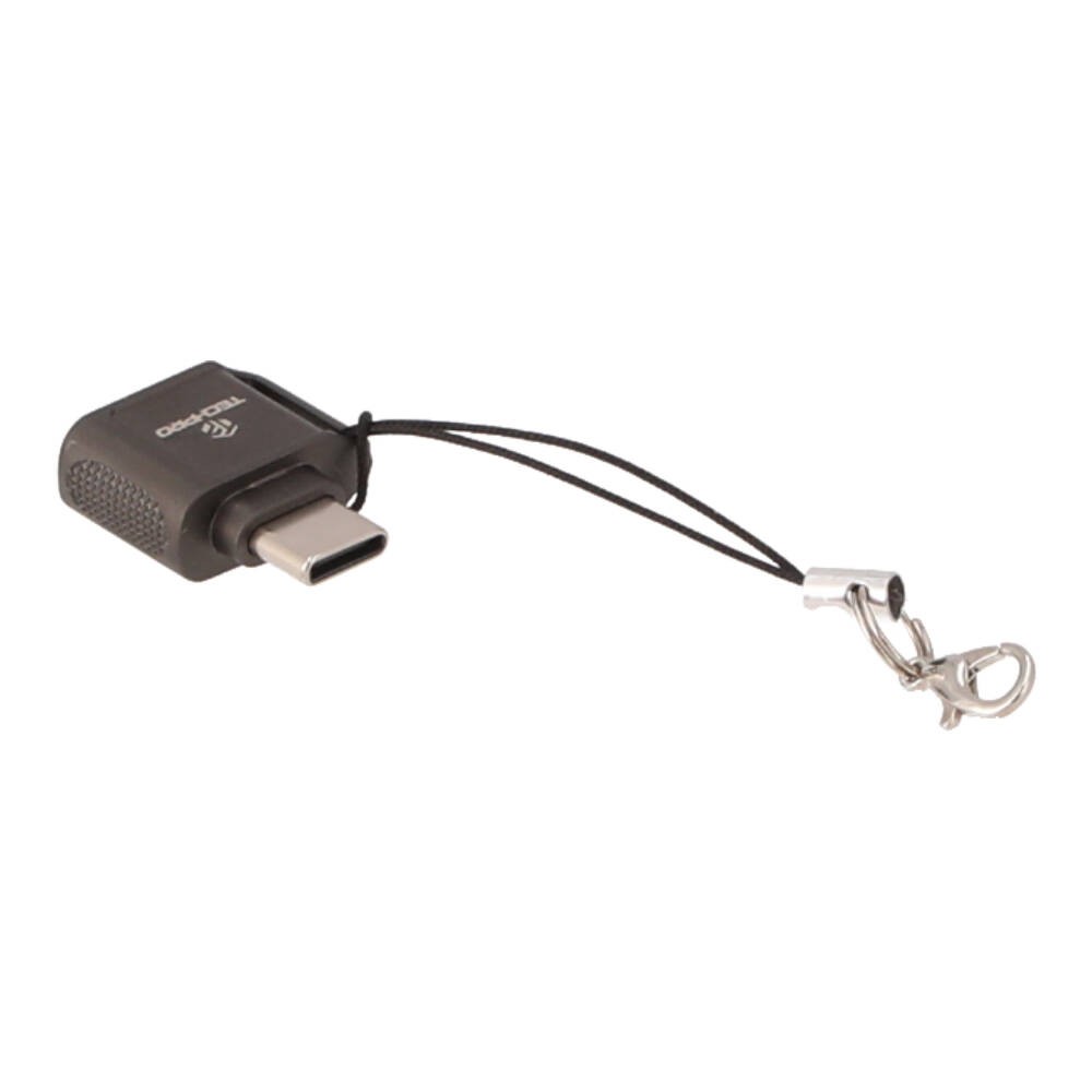 การ์ดรีดเดอร์ TECHPRO Vortex USB-C to TF/Micro SD with Zinc Alloy External Gunmetel Gray