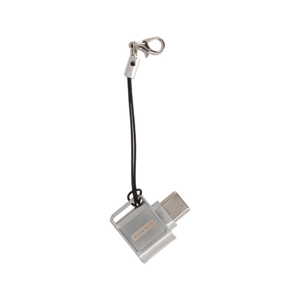 การ์ดรีดเดอร์ Blue Box LinkMate USB-C to TF/Micro SD with Zinc Alloy External Silver
