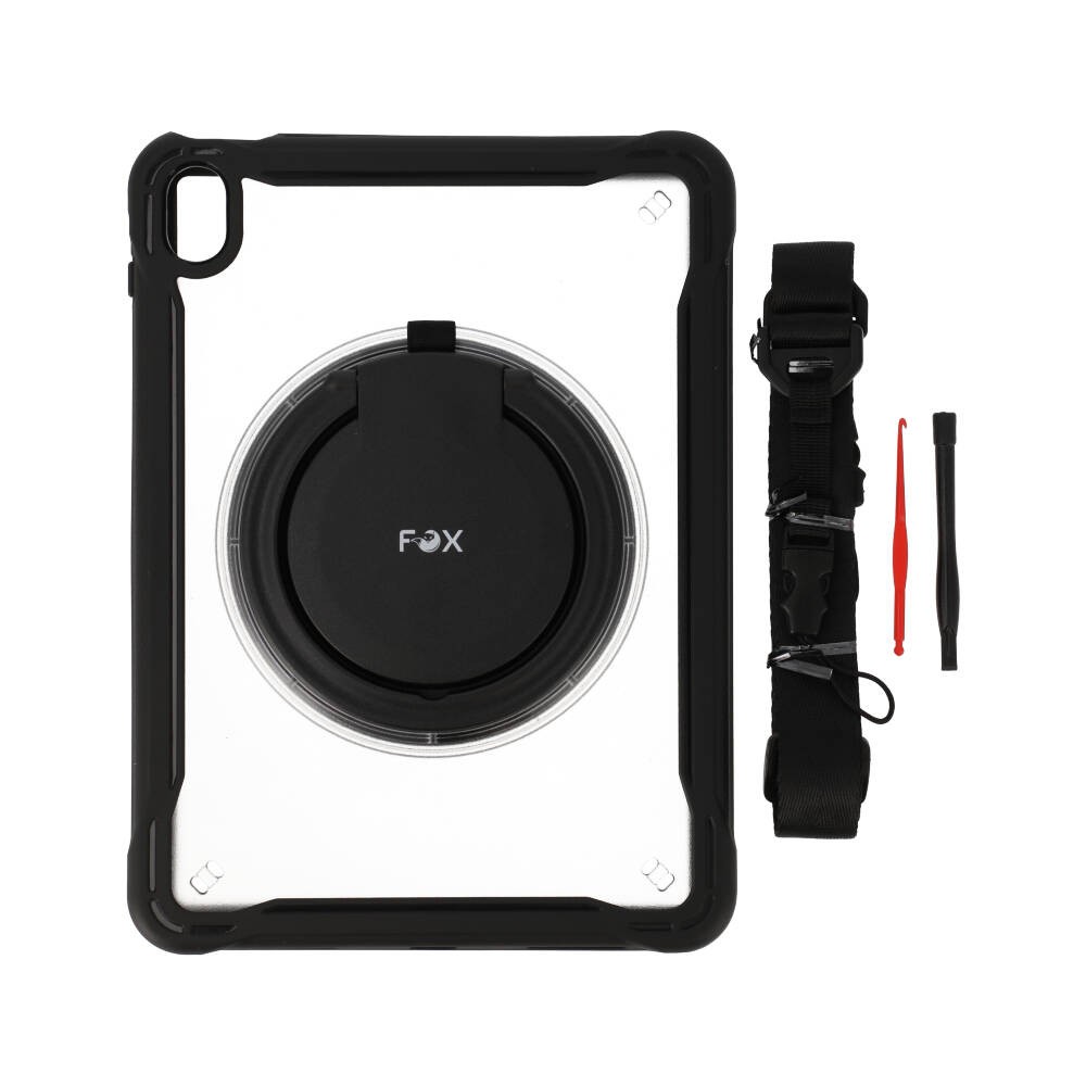 FOX เคส iPad Gen 10/11 (2025) Rugged Case with Kick-Stand and Shoulder Strap Black