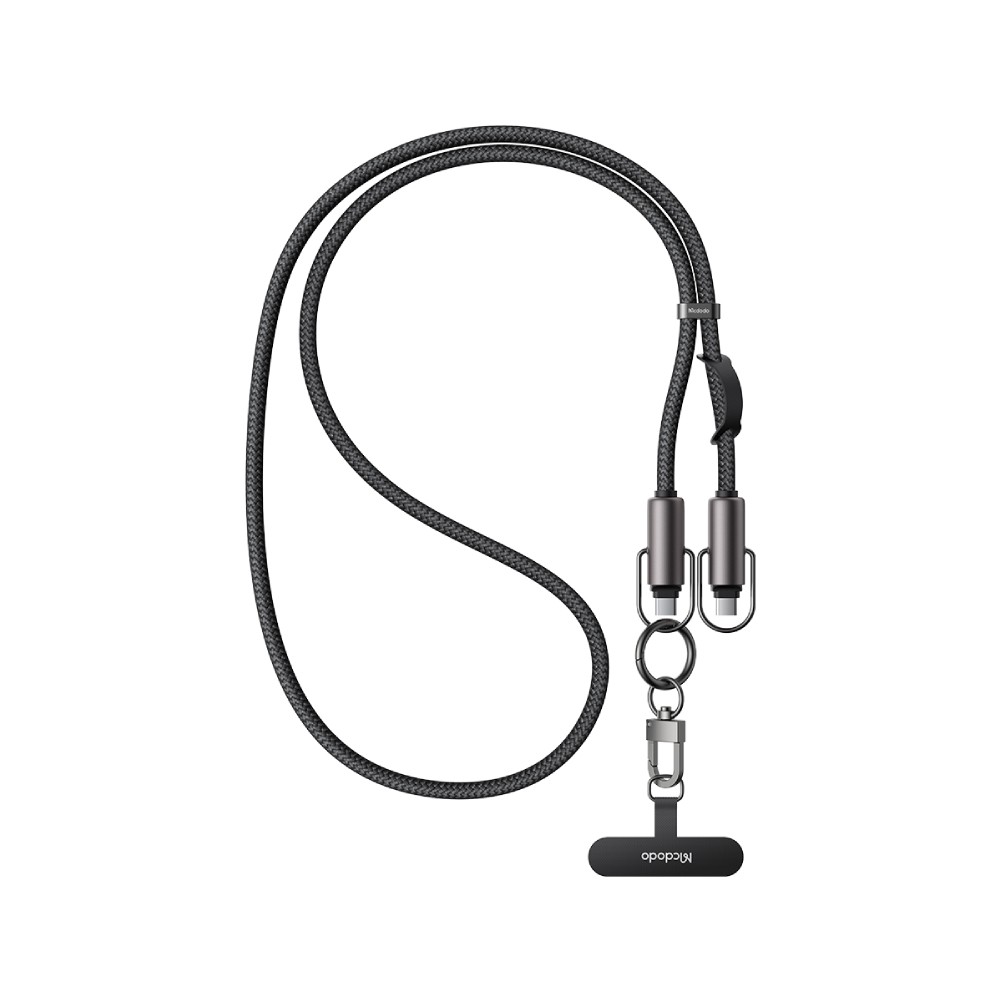 สายคล้องโทรศัพท์ MCDODO 60W 2 in 1 USB-C to USB-C Charging Lanyard 1.2m Black