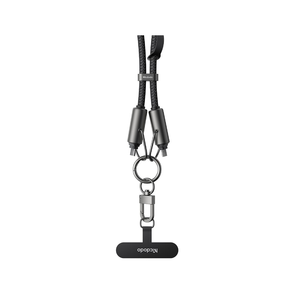 สายคล้องโทรศัพท์ MCDODO 60W 2 in 1 USB-C to USB-C Charging Lanyard 1.2m Black