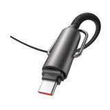 สายคล้องโทรศัพท์ MCDODO 60W 2 in 1 USB-C to USB-C Charging Lanyard 1.2m Black