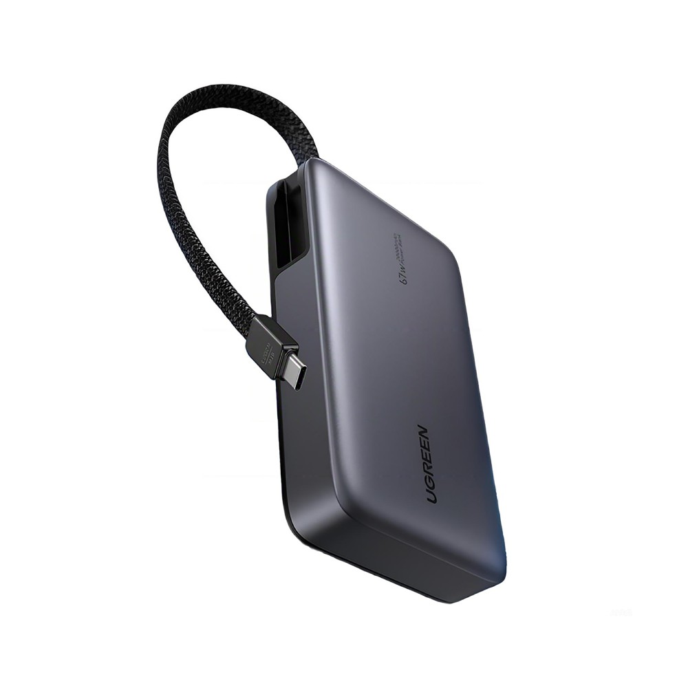 พาวเวอร์แบงค์ Ugreen 20000 mAh (1C1A) Built-in Cable 85166B Black (CCC)