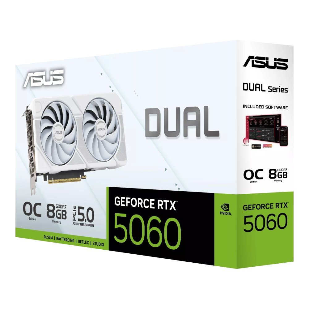 การ์ดจอ ASUS Dual GeForce RTX 5060 White OC Edition 8GB GDDR7 128-bit