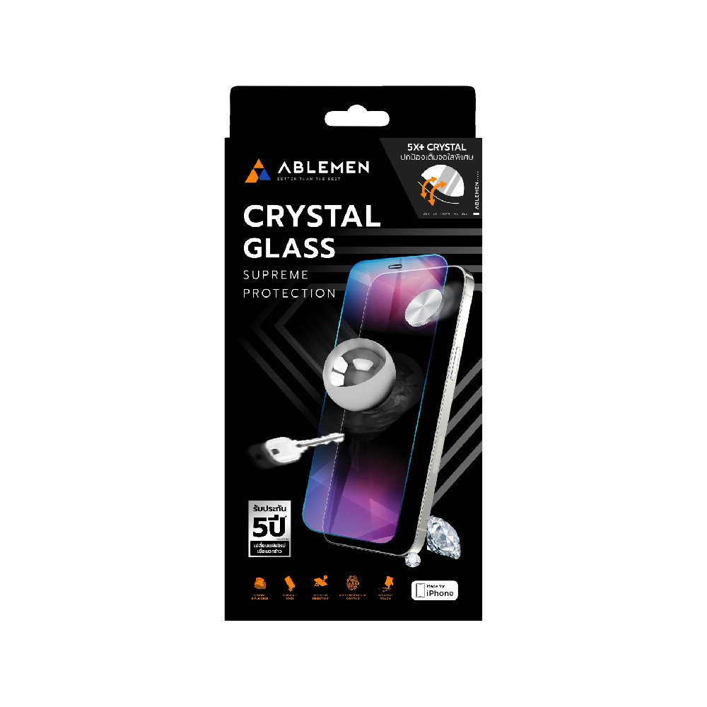 ฟิล์มกันรอย Ablemen iPhone 17 Pro Max Crystal 5XC Full Frame
