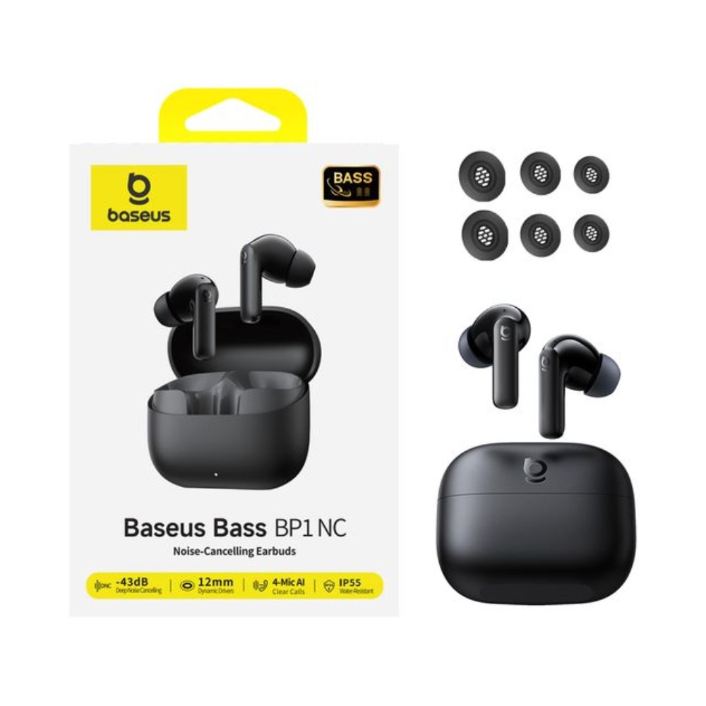 หูฟังไร้สาย Baseus Bass BP1 NC Black