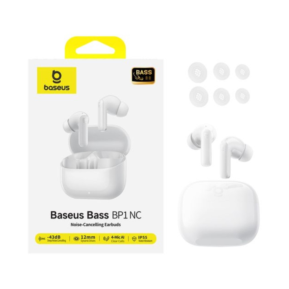 หูฟังไร้สาย Baseus Bass BP1 NC White