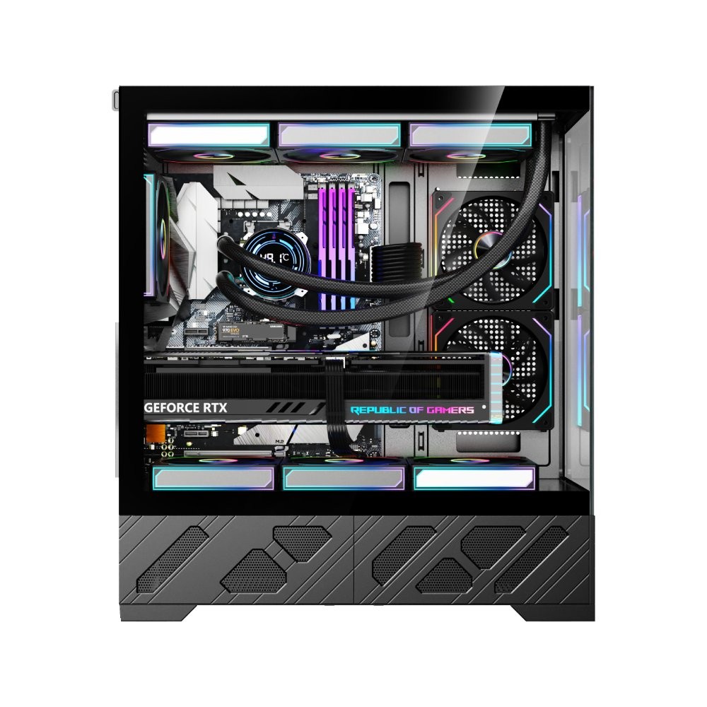 เคสคอมพิวเตอร์ WJCOOLMAN 215 ATX-X Black (WC-CGC-215ATXX-K)