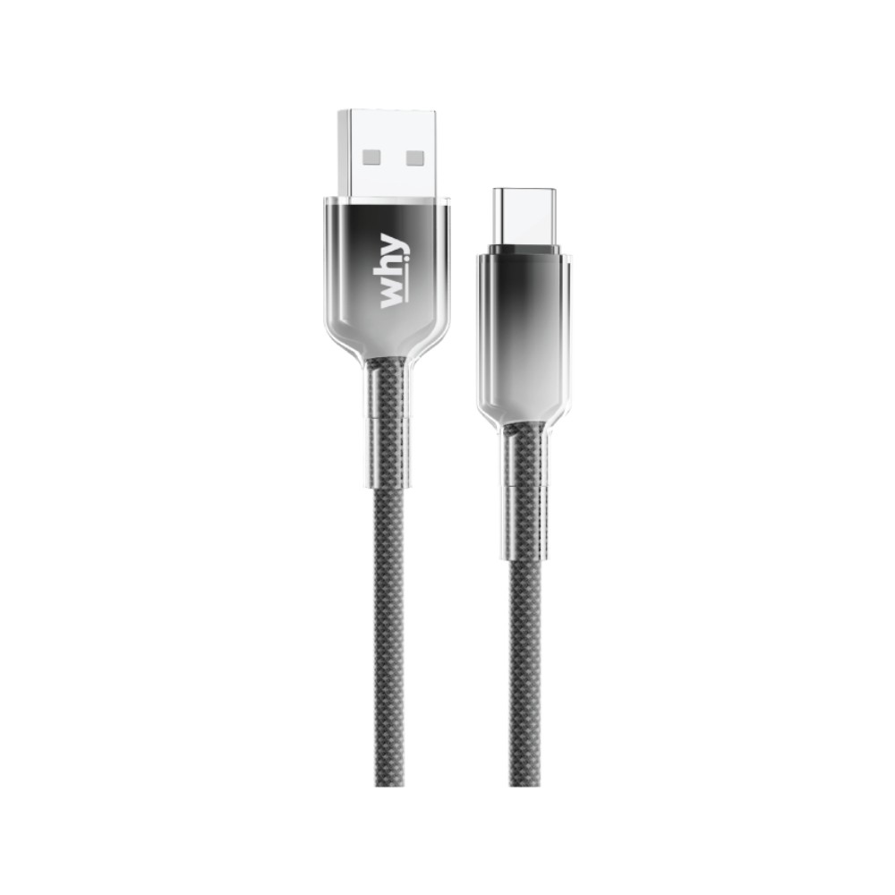 สายชาร์จ WHY USB-A to USB-C 3A Jello 1.5M Black (UC-4223C)