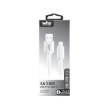 สายชาร์จ WHY USB-A to USB-C 3A Jello 1.5M White (UC-4223C)