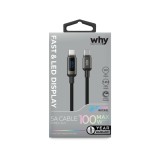 สายชาร์จ WHY USB-C to USB-C 100W Delta 1.2M Black (UC-1441C)