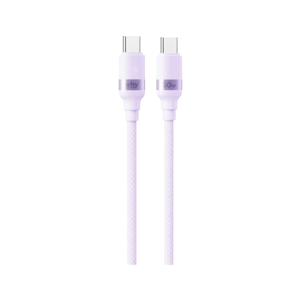 สายชาร์จ WHY USB-C to USB-C 60W Pixie 1.2M Purple (UC-4201C)