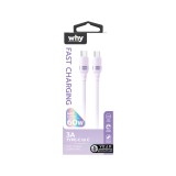 สายชาร์จ WHY USB-C to USB-C 60W Pixie 1.2M Purple (UC-4201C)