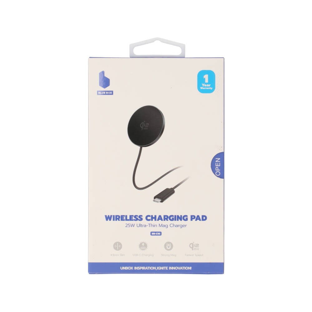 สายชาร์จ Blue Box Magnetic Wireless Charging 25W (Qi2.2) Black (BB-C10)