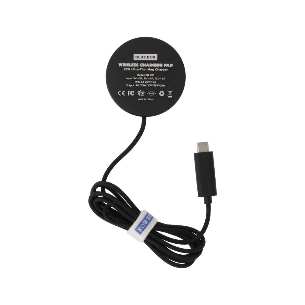 สายชาร์จ Blue Box Magnetic Wireless Charging 25W (Qi2.2) Black (BB-C10)
