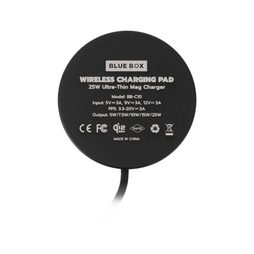 สายชาร์จ Blue Box Magnetic Wireless Charging 25W (Qi2.2) Black (BB-C10)