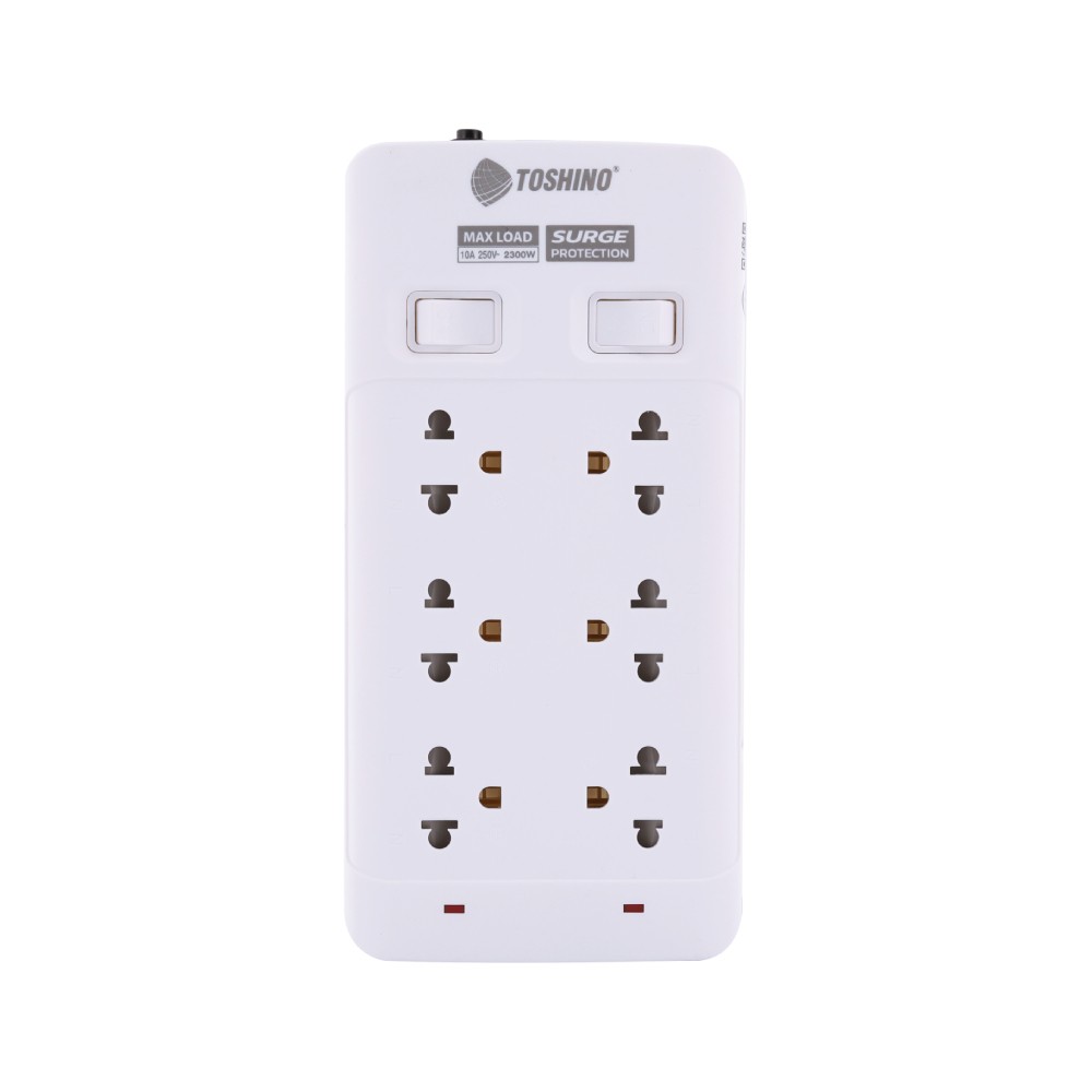 ปลั๊กไฟ Toshino Plug 6 Way 2 Switch 3M. (SOD-63)