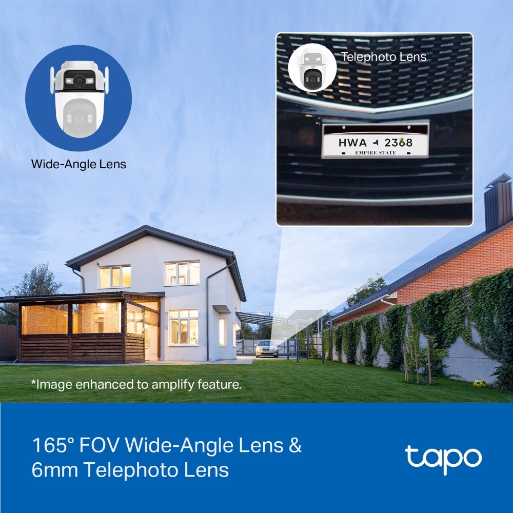 กล้องวงจรปิด TP-Link Tapo C545D Outdoor Dual Lens Pan/Tilt Security Camera 6 MP (3MP+3MP)
