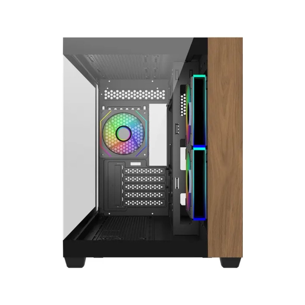 เคสคอมพิวเตอร์ COOLER MASTER Elite 481 Wood Black (E481-KHNN-S00)
