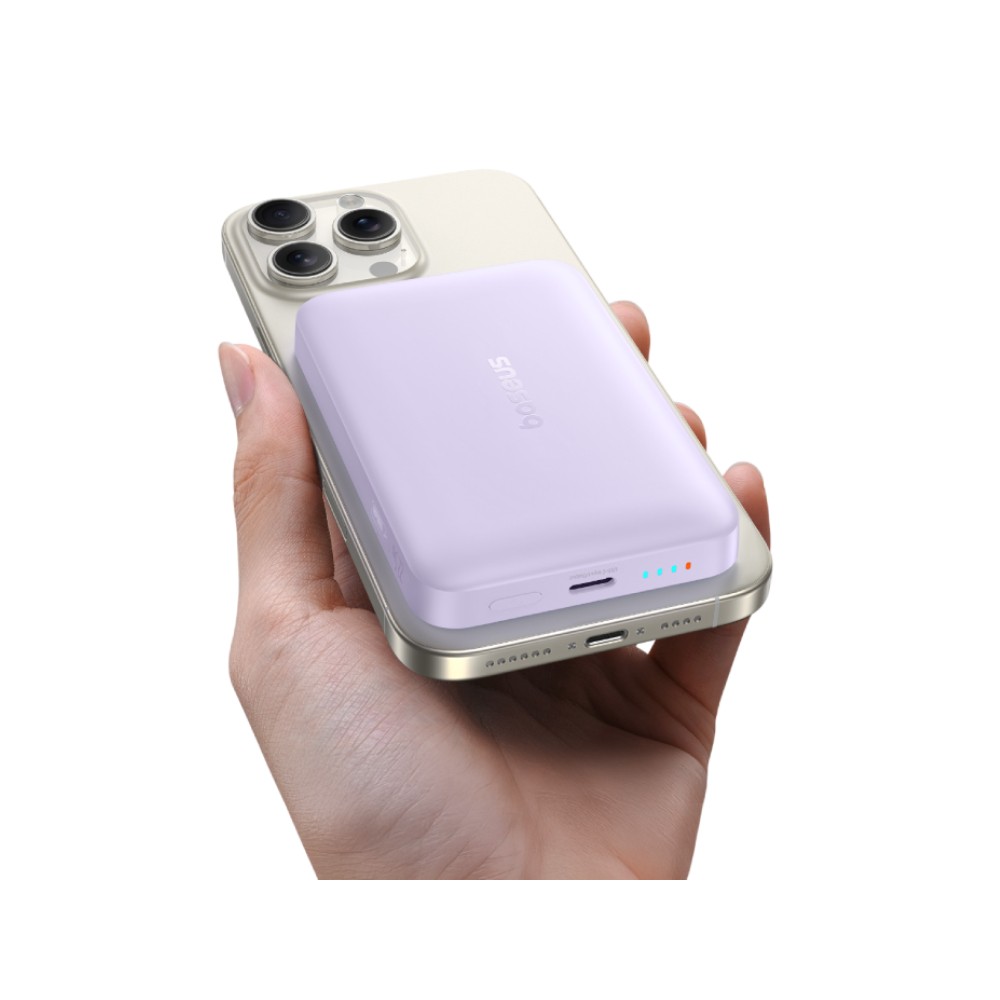 พาวเวอร์แบงค์ Baseus 10000 mAh EnerFill FM11 Ultra-Mini Magnetic 22.5W Nebula Purple (CCC)