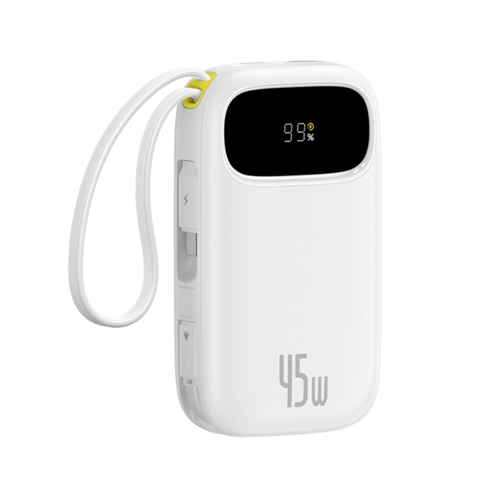 พาวเวอร์แบงค์ Baseus 10000 mAh EnerFill FC31 Display with 2 Built-in USB-C 45W Moon White (CCC)