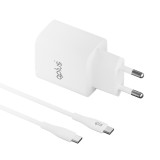 อะแดปเตอร์ QPLUS Wall USB Charger 1 USB-C (PD33W) + USB-C to USB-C Cable 1M. White (AP31)