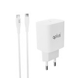 อะแดปเตอร์ QPLUS Wall USB Charger 1 USB-C (PD33W) + USB-C to USB-C Cable 1M. White (AP31)