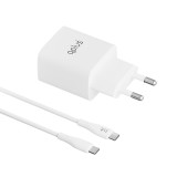 อะแดปเตอร์ QPLUS Wall USB Charger 1 USB-C (PD33W) + USB-C to USB-C Cable 1M. White (AP31)