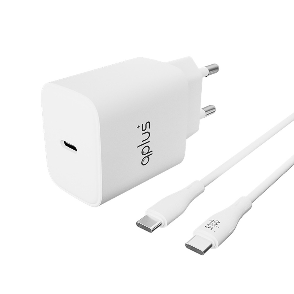 อะแดปเตอร์ QPLUS Wall USB Charger 1 USB-C (PD33W) + USB-C to USB-C Cable 1M. White (AP31)