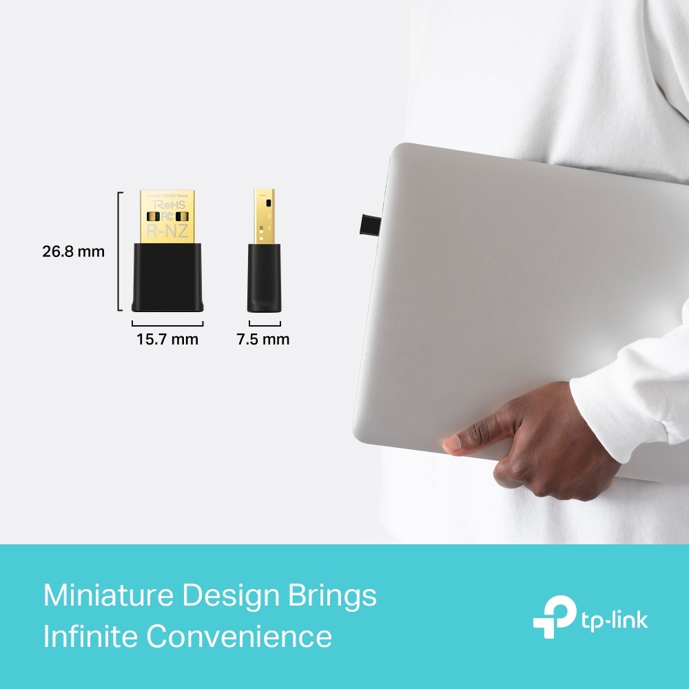 อุปกรณ์รับสัญญาณ TP-Link Archer TX20U Nano AX1800 Wi-Fi 6 Wireless USB Adapter