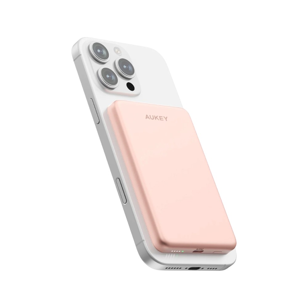 พาวเวอร์แบงค์ AUKEY 5000mAh Mag Qi2 M PD20W PB-MS07A Dawn Peach (CCC)