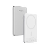 พาวเวอร์แบงค์ AUKEY 5000mAh Mag Qi2 M PD20W PB-MS07A Silver White (CCC)