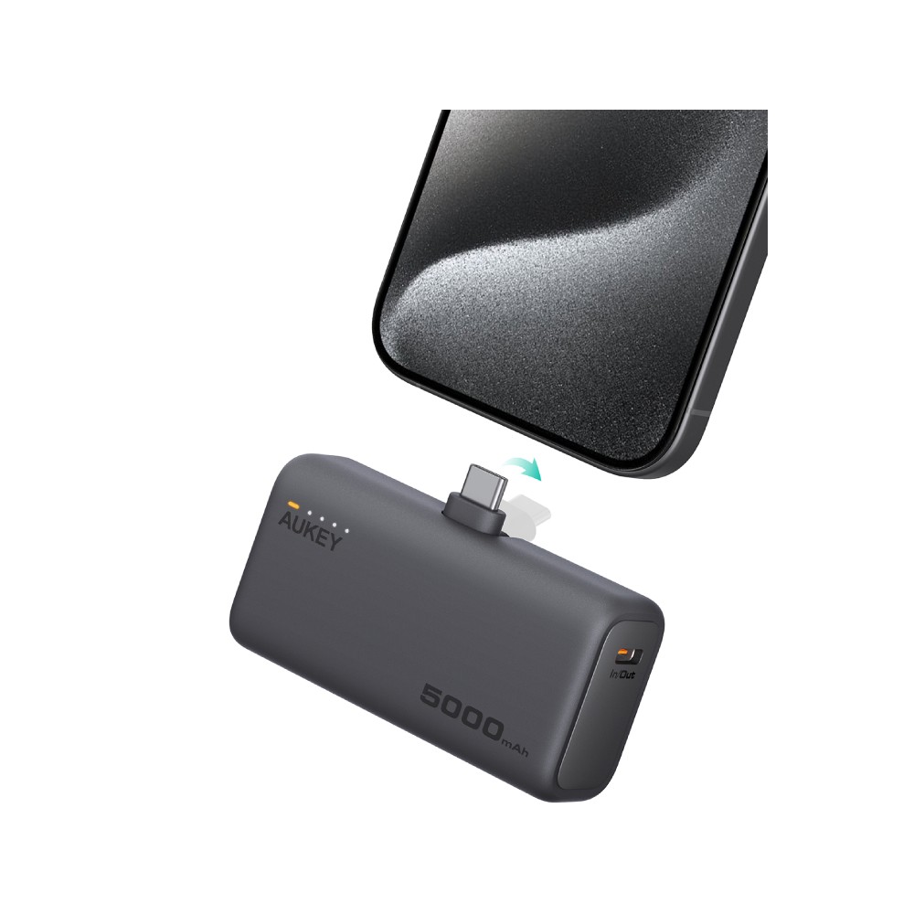พาวเวอร์แบงค์ AUKEY 5000 mAh Spark Mini Built-in USB-C PB-Y59 Dark Gray (CCC)