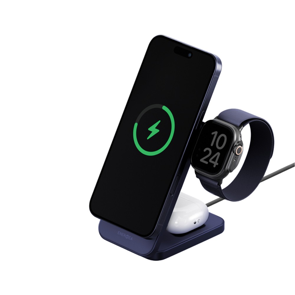 ที่ชาร์จไร้สาย ENERGEA 3-in-1 Qi2.2 Foldable Magnetic Stand MAGTRIO 25W Blue