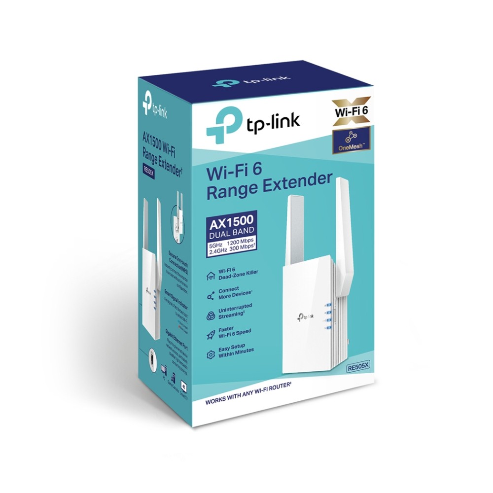 อุปกรณ์ขยายสัญญาณ TP-Link RE505X AX1500 Wi-Fi Range Extender