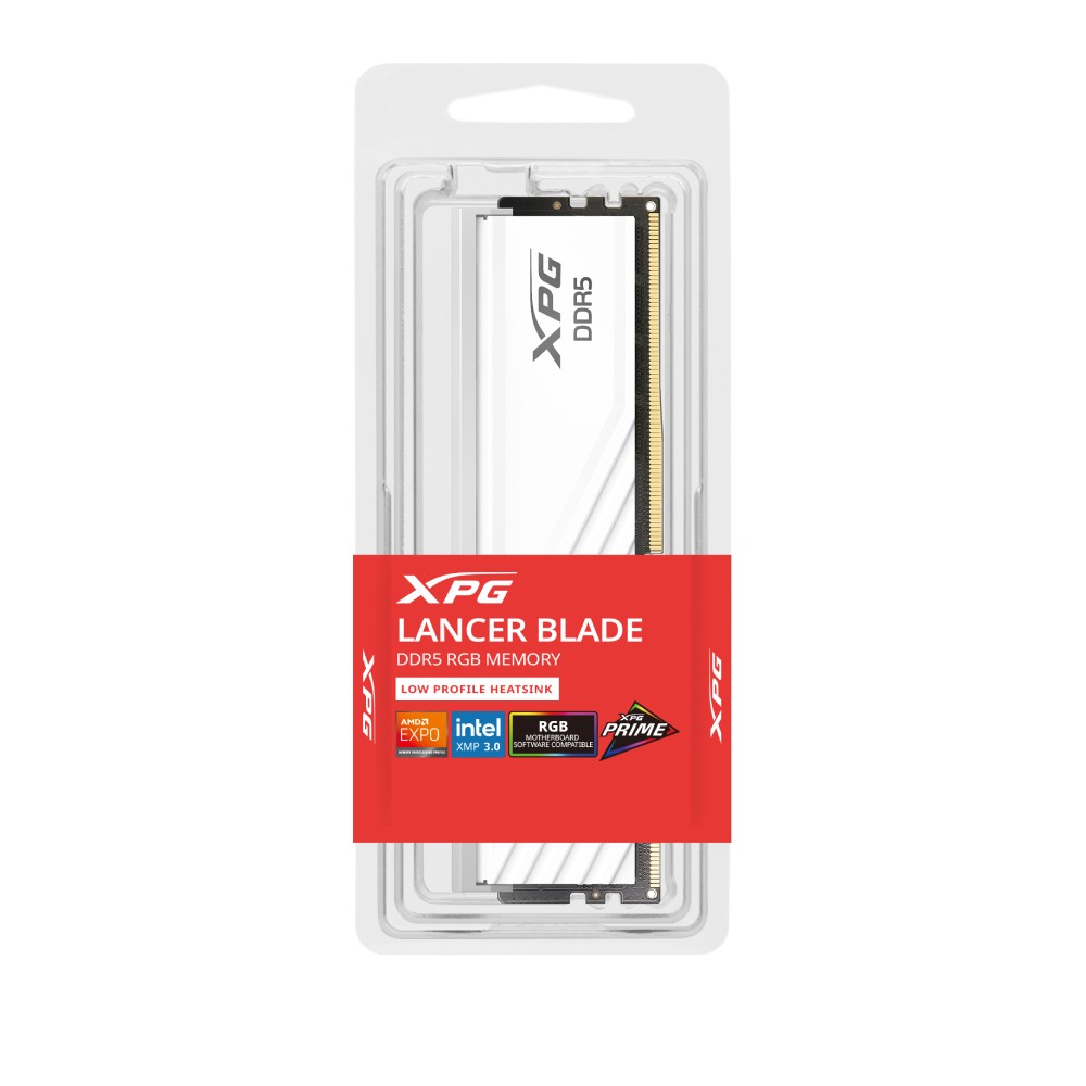 แรมพีซี ADATA XPG LancerBlade RGB DDR5 16GB/6000MHz. CL48 - White (AX5U6000C4816G-SLABRWH)