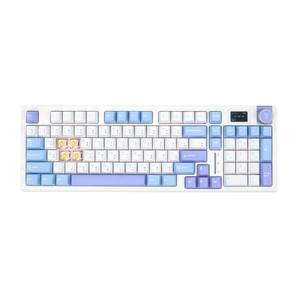 คีย์บอร์ดเกมมิ่ง AULA S98PRO (LIGHT BLUE/WHITE/DARK PURPLE) NIMBUS SWITCH